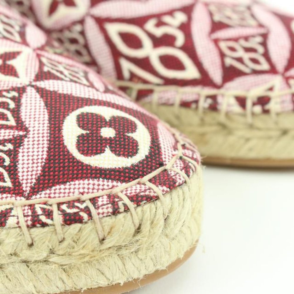 Louis Vuitton Sz 39.5 Burgundy Since 1854 Starboard Flat Espadrille s27lv99 - Picture 9 of 12